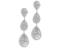 Kolczyki z białego złota z brylantami - 4,34 ct - próba 750