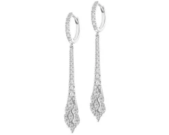 Kolczyki z białego złota z diamentami - 1,16 ct - próba 585