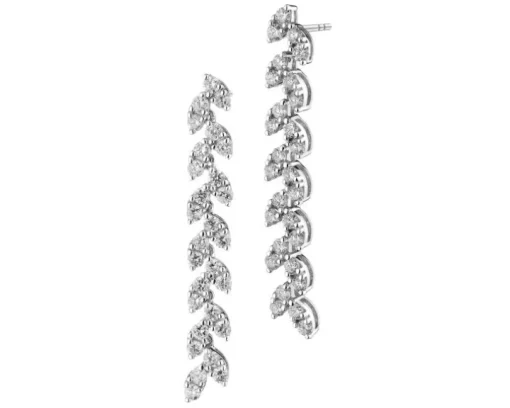 Kolczyki z białego złota z brylantami - 1,58 ct - próba 750