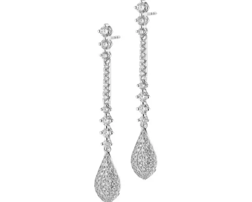 Kolczyki z białego złota z brylantami - 1,15 ct - próba 750