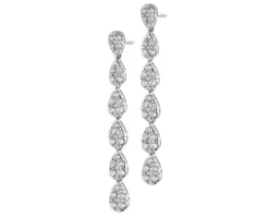 Kolczyki z białego złota z brylantami - 2,79 ct - próba 750
