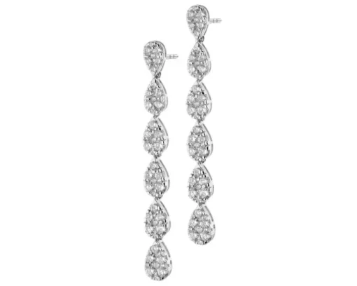 Kolczyki z białego złota z brylantami - 2,79 ct - próba 750