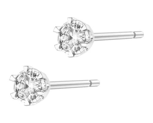 Kolczyki z białego złota z brylantami - 0,36 ct - próba 585