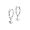 Kolczyki z białego złota z brylantami - 0,05 ct - próba 585
