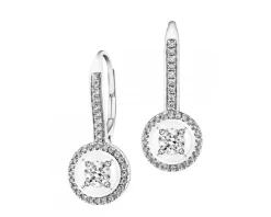 Kolczyki z białego złota z brylantami - 0,32 ct - próba 585