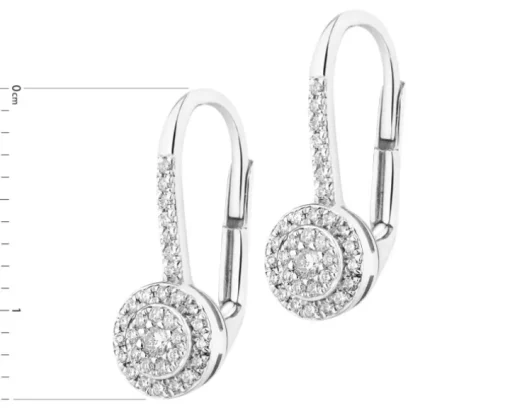 Kolczyki z białego złota z brylantami - 0,18 ct - próba 585
