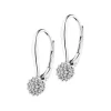 Kolczyki z białego złota z diamentami - 0,12 ct - próba 585