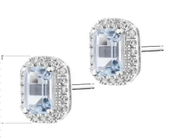 Kolczyki z białego złota z brylantami - 0,16 ct - próba 585
