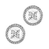 Kolczyki z białego złota z brylantami - 0,05 ct - próba 375
