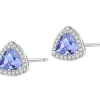 Kolczyki z białego złota z brylantami - 0,45 ct - próba 585
