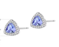 Kolczyki z białego złota z brylantami - 0,45 ct - próba 585