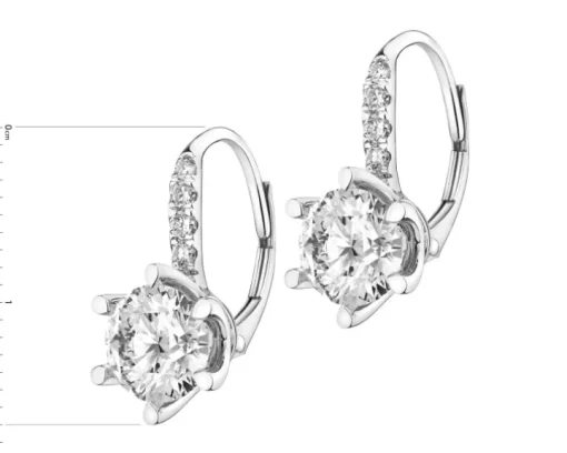 Kolczyki z białego złota z brylantami - 0,54 ct - próba 585