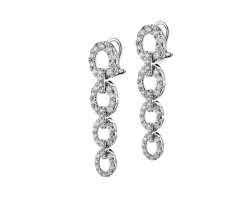 Kolczyki z białego złota z brylantami - 2,77 ct - próba 585