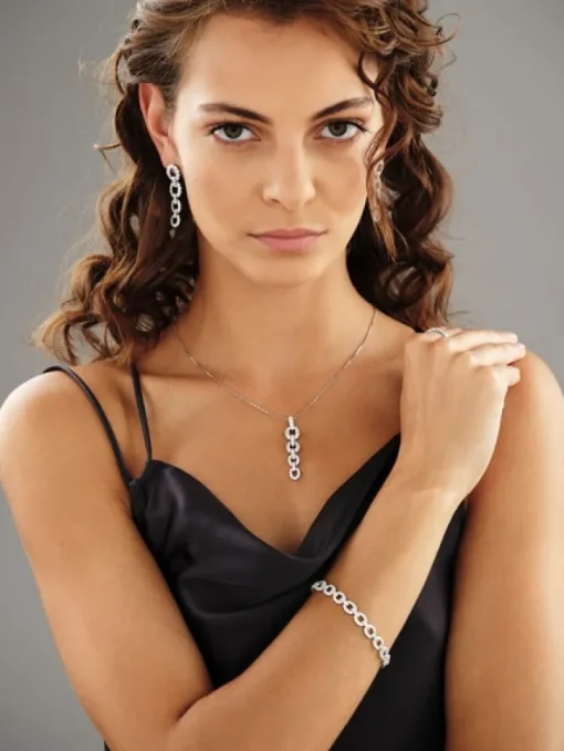 Kolczyki z białego złota z brylantami - 2,77 ct - próba 585
