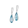Kolczyki z białego złota z diamentami - kwiaty - 0,006 ct - próba 585
