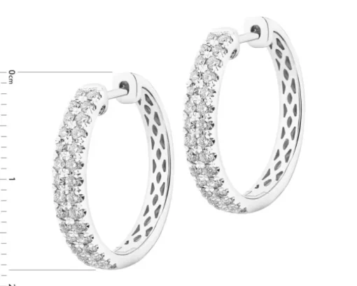 Kolczyki z białego złota z brylantami - koła - 0,50 ct - próba 585