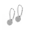 Kolczyki z białego złota z diamentami - 0,18 ct - próba 585