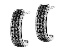 Kolczyki z białego złota z diamentami - 0,56 ct - próba 585