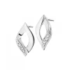 Kolczyki z białego złota z diamentami - 0,008 ct - próba 375
