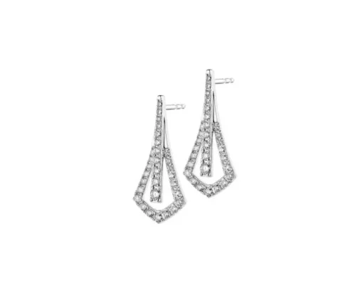 Kolczyki z białego złota z brylantami - 1,03 ct - próba 585