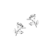 Kolczyki z białego złota z diamentami - róże - 0,006 ct - próba 585