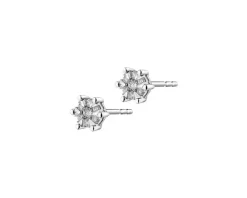 Kolczyki z białego złota z brylantami - 0,12 ct - próba 750
