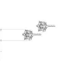 Kolczyki z białego złota z brylantami - 0,12 ct - próba 750