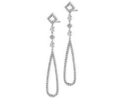 Kolczyki z białego złota z brylantami - 0,83 ct - próba 585