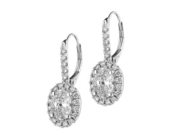 Kolczyki z białego złota z diamentami - SI1/G - 2,70 ct - próba 750