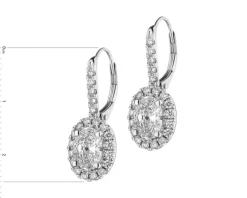 Kolczyki z białego złota z diamentami - SI1/G - 2,70 ct - próba 750