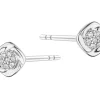 Kolczyki z białego złota z diamentami - 0,05 ct - próba 585