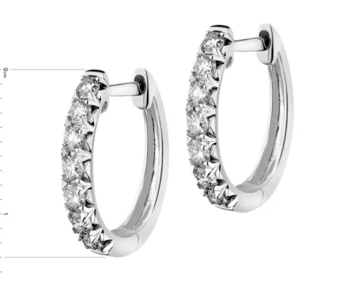 Kolczyki z białego złota z brylantami - 1,12 ct - próba 585