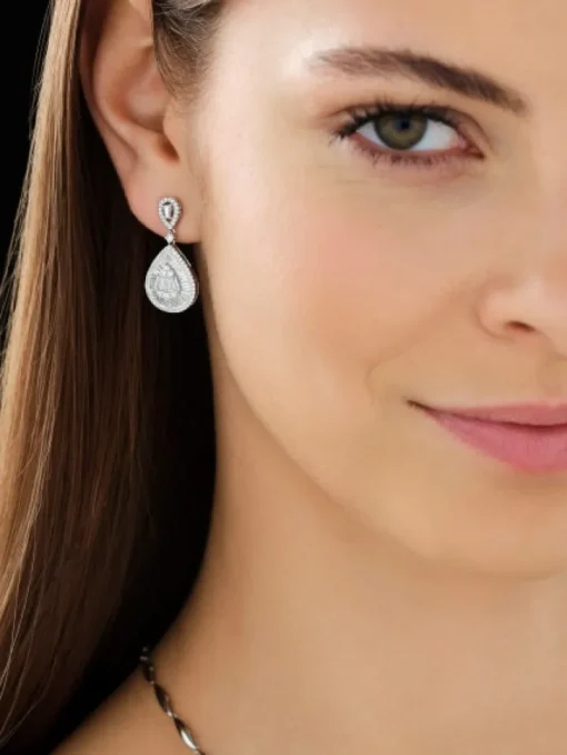 Kolczyki z białego złota z diamentami - 1,53 ct - próba 750