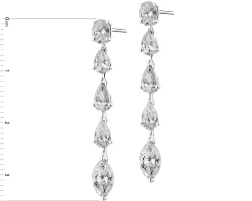 Kolczyki z białego złota z diamentami - 3,09 ct - próba 750