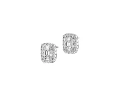 Kolczyki z białego złota z diamentami - 1,40 ct - próba 585