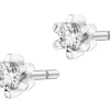 Kolczyki z białego złota z brylantami - 0,08 ct - próba 585