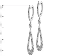 Kolczyki z białego złota z diamentami - 0,22 ct - próba 585