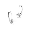 Kolczyki z białego złota z diamentami - kwiaty - 0,008 ct - próba 585