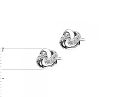 Kolczyki z białego złota z diamentami - 0,01 ct - próba 375