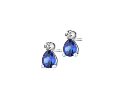 Kolczyki z białego złota z brylantami - 0,15 ct - próba 585