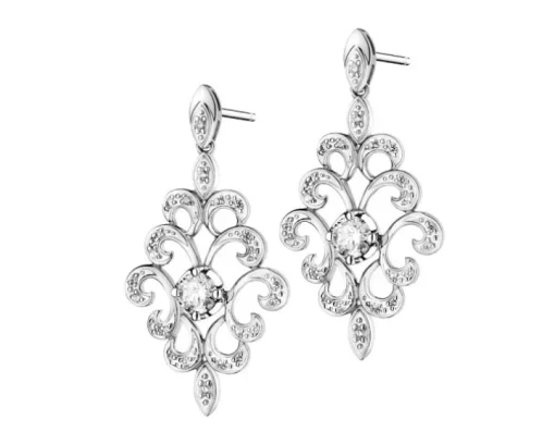 Kolczyki z białego złota z brylantami - 0,70 ct - próba 585