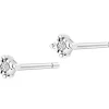 Kolczyki z białego złota z diamentami - 0,008 ct - próba 375