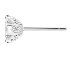 Kolczyki z białego złota z brylantami - serca - 0,85 ct - próba 585