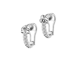Kolczyki z białego złota z brylantami - 0,08 ct - próba 750