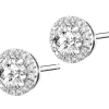 Kolczyki z białego złota z brylantami laboratoryjnymi - 1,16 ct - próba 750
