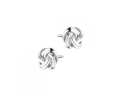 Kolczyki z białego złota z diamentami - 0,01 ct - próba 375