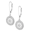 Kolczyki z białego złota z diamentami - rozety - 0,17 ct - próba 585