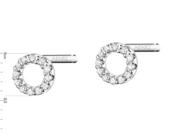 Kolczyki z białego złota z diamentami - koła - 0,05 ct - próba 585
