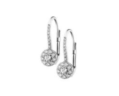 Kolczyki z białego złota z brylantami - 0,32 ct - próba 585
