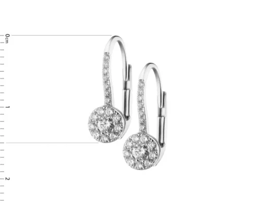 Kolczyki z białego złota z brylantami - 0,32 ct - próba 585
